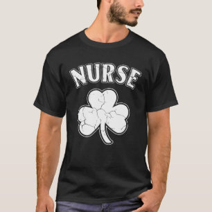 Nursing Shamrock Nurse  Retro St Patricks Day Iris T-Shirt