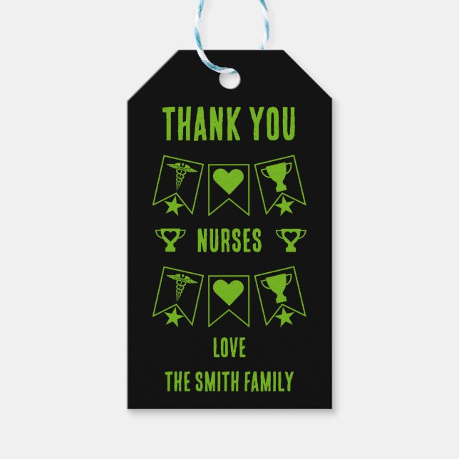 Nursing Staff Thank You Gift Tags (Front)