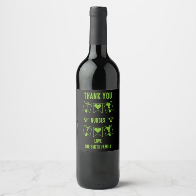 Nursing Staff Thank You Wine Label (Front)