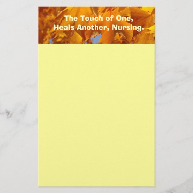 Nursing stationery Autumn Leaves Healing Touch (Front)