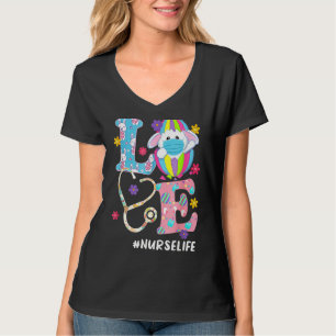 Nursing Stethoscope Scrub Life Nurse Bunny Easter T-Shirt