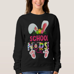 Nursing Stethoscope Scrub School Nurse Bunny Easte Sweatshirt