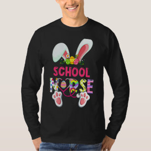 Nursing Stethoscope Scrub School Nurse Bunny Easte T-Shirt