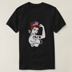 Nursing Strong Woman Cna Strong Nurse 4Th Of July T-Shirt