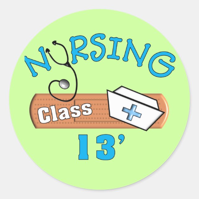 Nursing Student Class of 2013 Gifts Classic Round Sticker (Front)