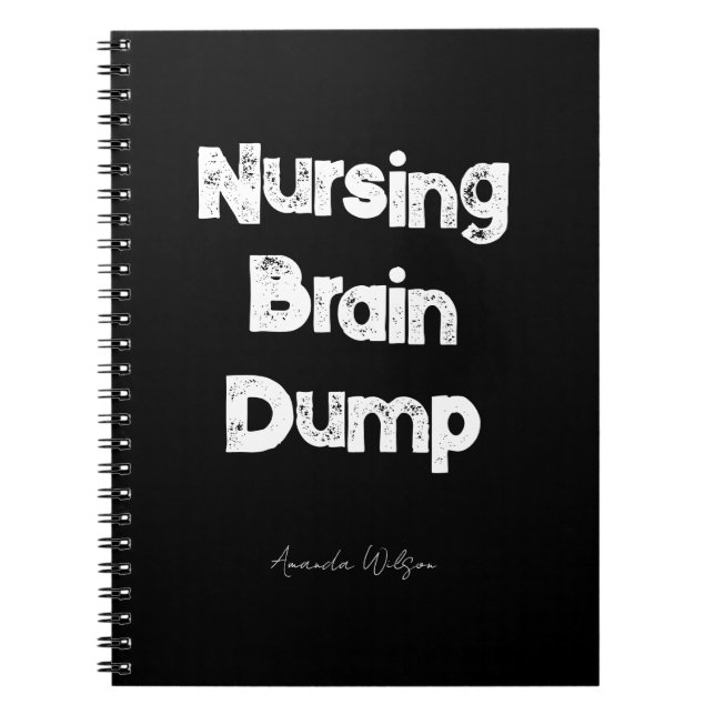 Nursing Student College Study Minimalist Black Notebook (Front)