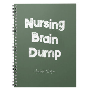 Nursing Student College Study Minimalist Olive Notebook