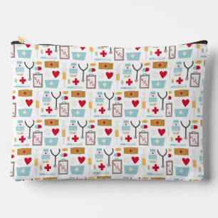 Nursing student doctor medical icons needle pills  accessory pouch