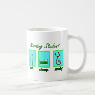 nursing student eat sleep study coffee mug