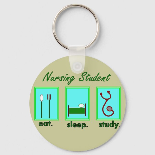 nursing student eat sleep study key ring (Front)