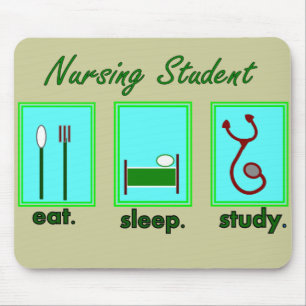 nursing student eat sleep study mouse mat