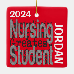 Nursing Student Extraordinaire CUSTOM Ceramic Ornament