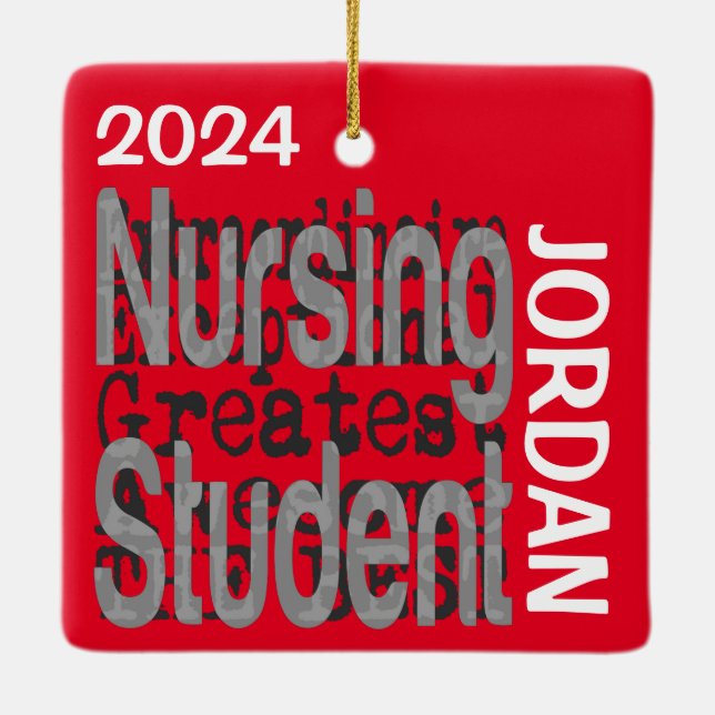 Nursing Student Extraordinaire CUSTOM Ceramic Ornament (Back)