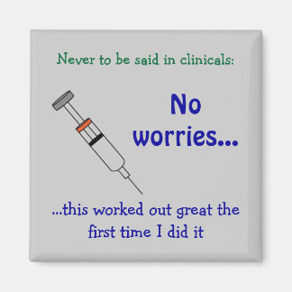 Nursing student giving vaccine magnet