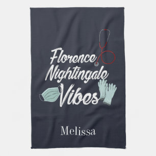 Nursing Student Nightingale Vibes Personalised Tea Towel
