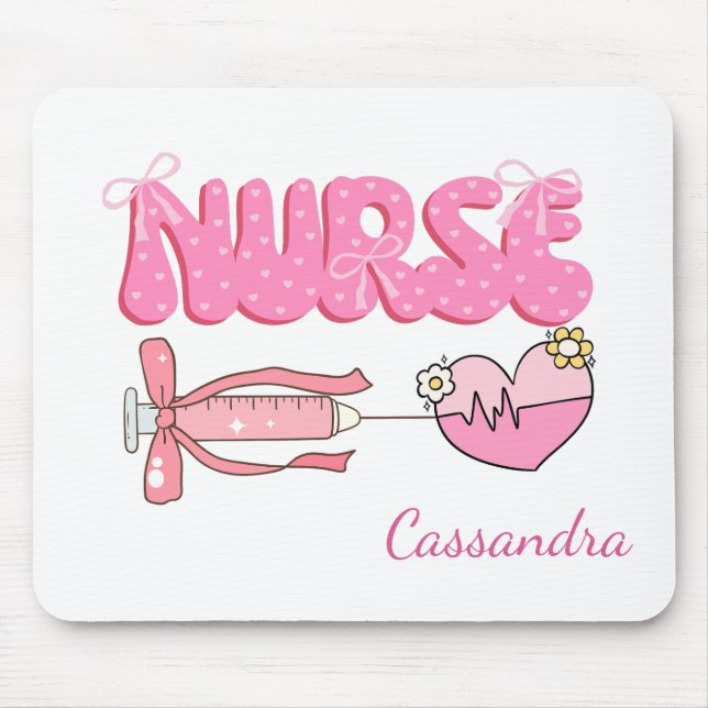 Nursing Student School Future Nurse Name Gift Mouse Mat (Front)