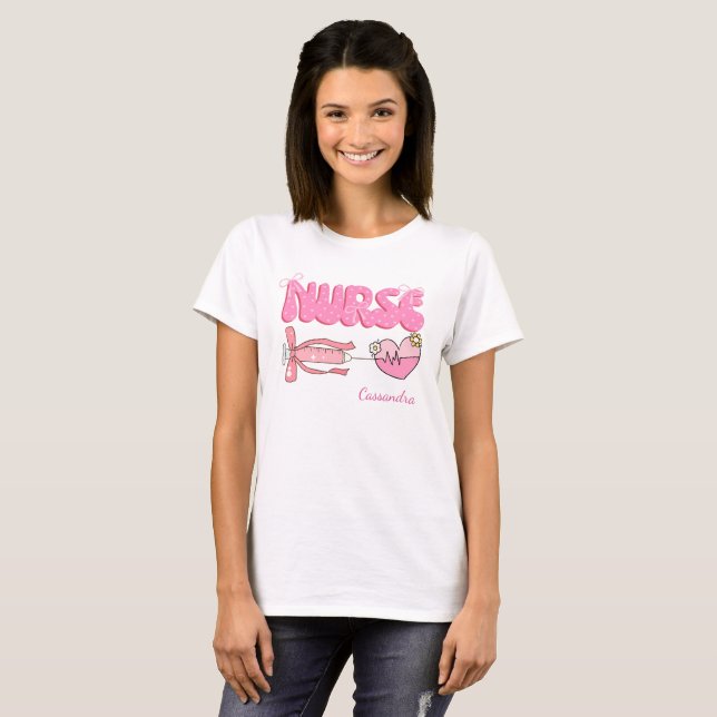 Nursing Student School Future Nurse Name Gift T-Shirt (Front Full)