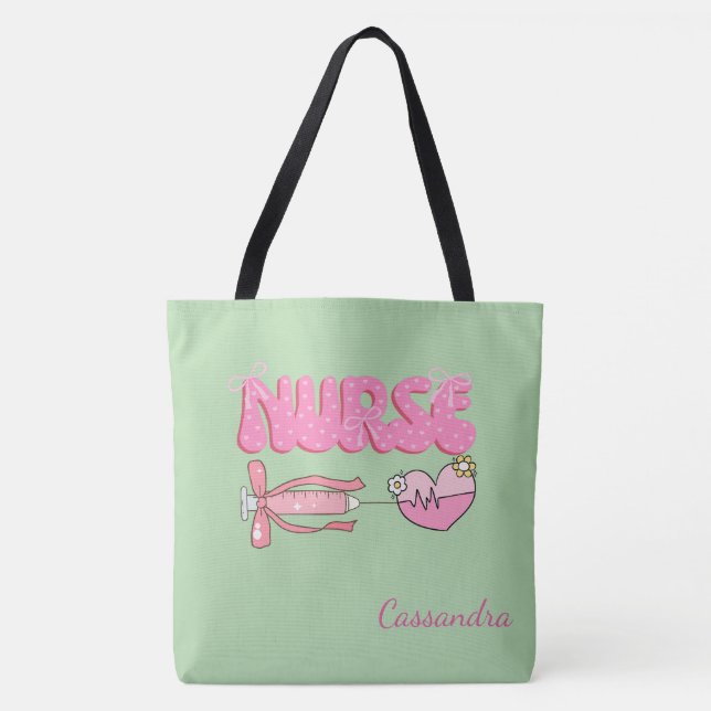 Nursing Student School Future Nurse Name  Gift Tote Bag (Front)