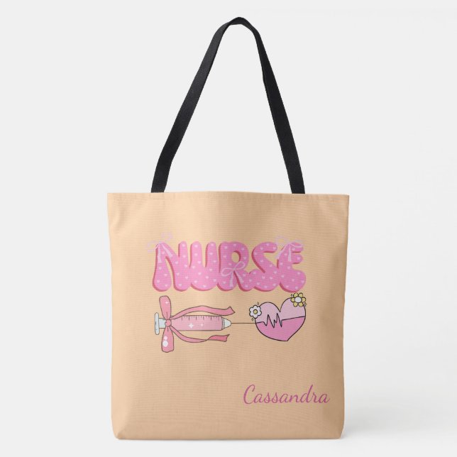 Nursing Student School Future Nurse Name  Gift Tote Bag (Front)