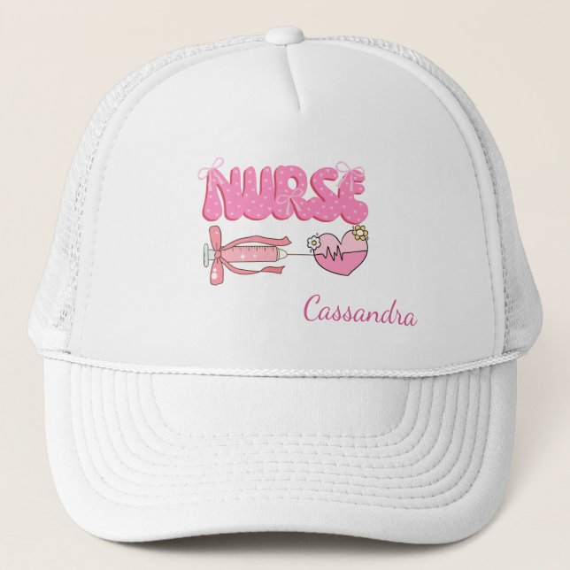 Nursing Student School Future Nurse Name Gift  Trucker Hat (Front)