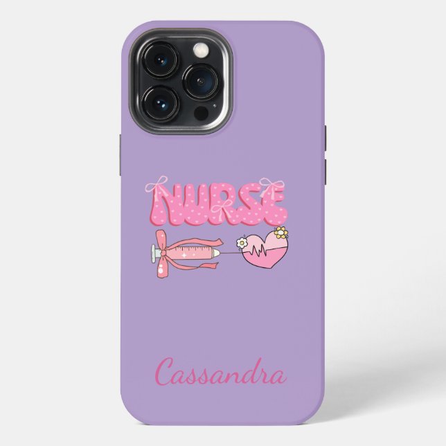 Nursing Student School Future Nurse Name iPhone Case (Back)