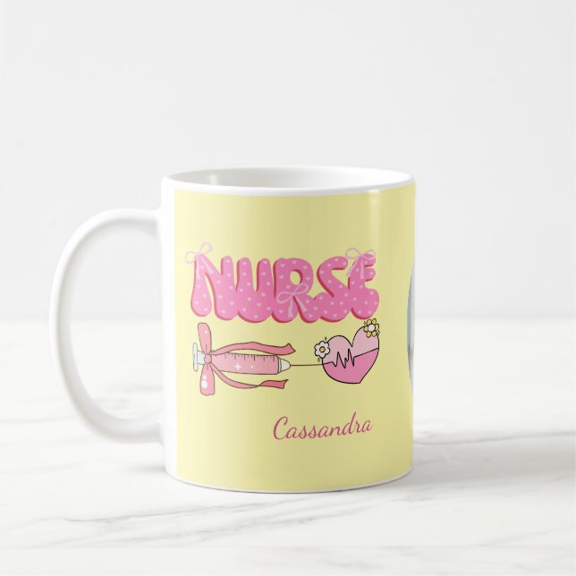 Nursing Student School Future Nurse Photo Name  Coffee Mug (Left)