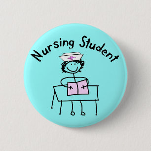 Nursing Student Stick Lady Gifts 6 Cm Round Badge