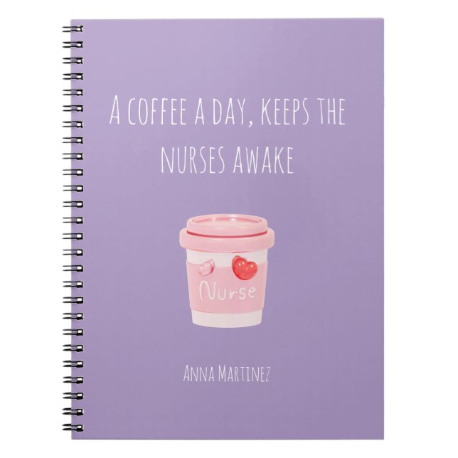 Nursing Student Study Minimalist Gift Class Purple Notebook (Front)