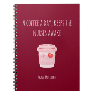 Nursing Student Study Minimalist Gift Class Red Notebook