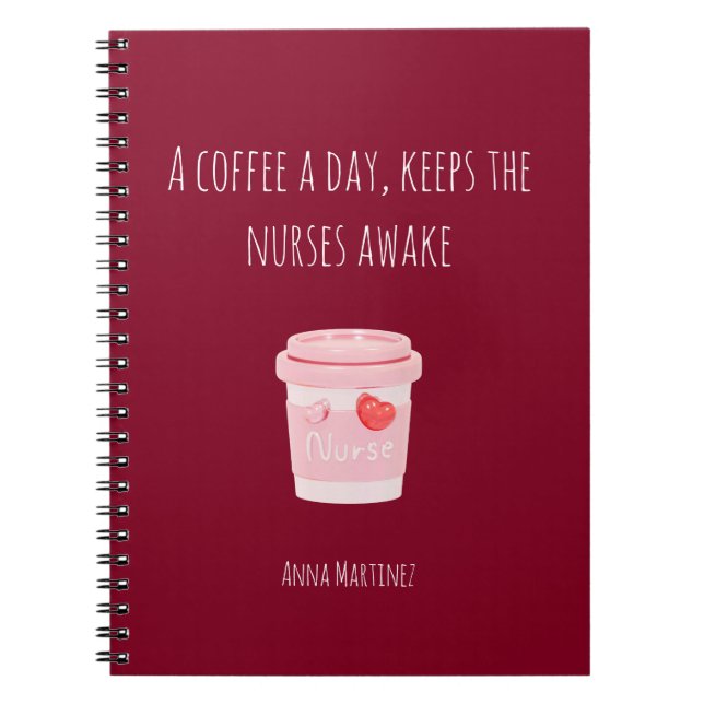 Nursing Student Study Minimalist Gift Class Red Notebook (Front)