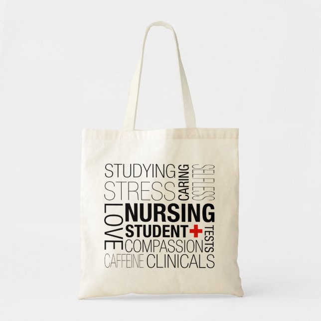 Nursing Student Text Tote Bag (Front)