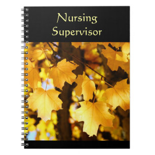 Nursing Supervisor notebook Golden Yellow Leaves
