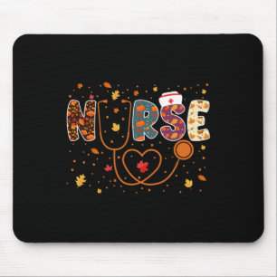Nursing Thanksgiving Day Stethoscope Fall Nurse Co Mouse Mat
