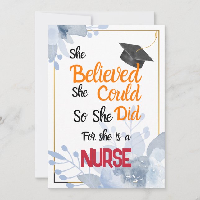 Nursing-Themed RN Grad Congratulations for Nurse  Invitation (Front)