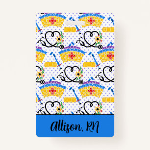 Nursing Tools on Polka Dots Professional ID ID Badge