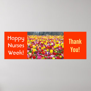 Nursing Week Thank You poster Banner Tulips Nurses
