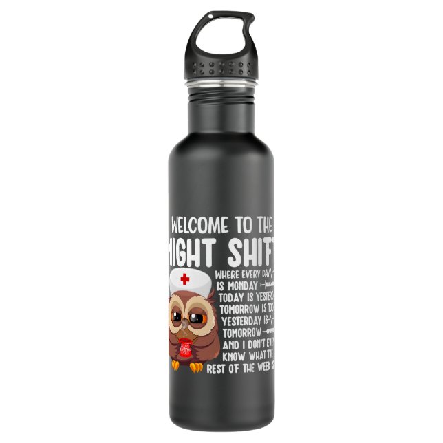 Nursing Welcome To Night Shift CNA Certified Nursi 710 Ml Water Bottle (Front)