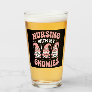 Nursing With My Gnomies Gnome Nurse Life Valentine Glass