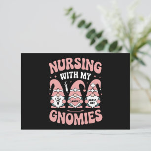 Nursing With My Gnomies Gnome Nurse Life Valentine Thank You Card