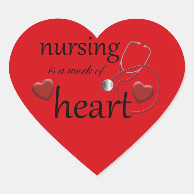 Nursing Work of Heart Nurse Heart Sticker (Front)
