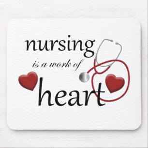 Nursing Work of Heart Nurse Mouse Mat