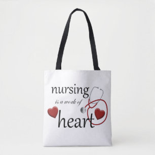 Nursing Work of Heart Nurse Tote Bag