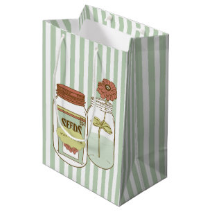 Nurture mason jar and flower giftbag medium gift bag