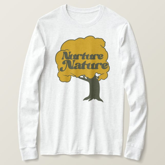 Nurture Nature Retro Tree Hugger                   T-Shirt (Design Front)