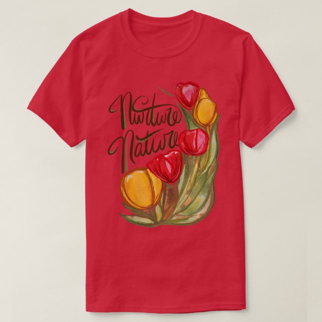 Nurture Nature Spring Tulip Premium  T-Shirt (Design Front)