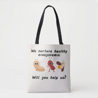 Nurture Our World White with black straps Tote Bag