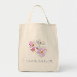 Nurture. Rest. Bloom Purple Bouquet Tote Bag