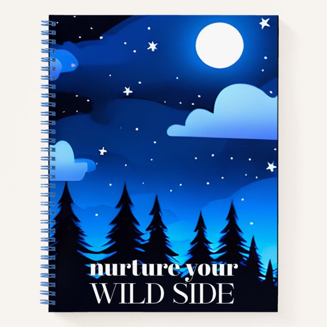 Nurture Your Wild Side Moon. Stars & Pines Journal (Front)