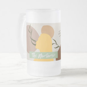 Nurturer Botanical Silhouette Frosted Glass Beer Mug