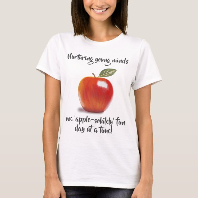 Nurturing Young Minds Teacher's Apple T-Shirt (Front)